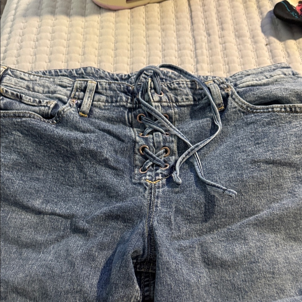 Gap Lace-Up Women's Jeans in Medium Blue